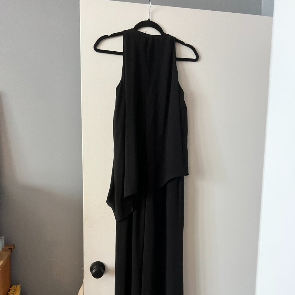 BCBG Max Azria asymmetric  top black jumpsuit